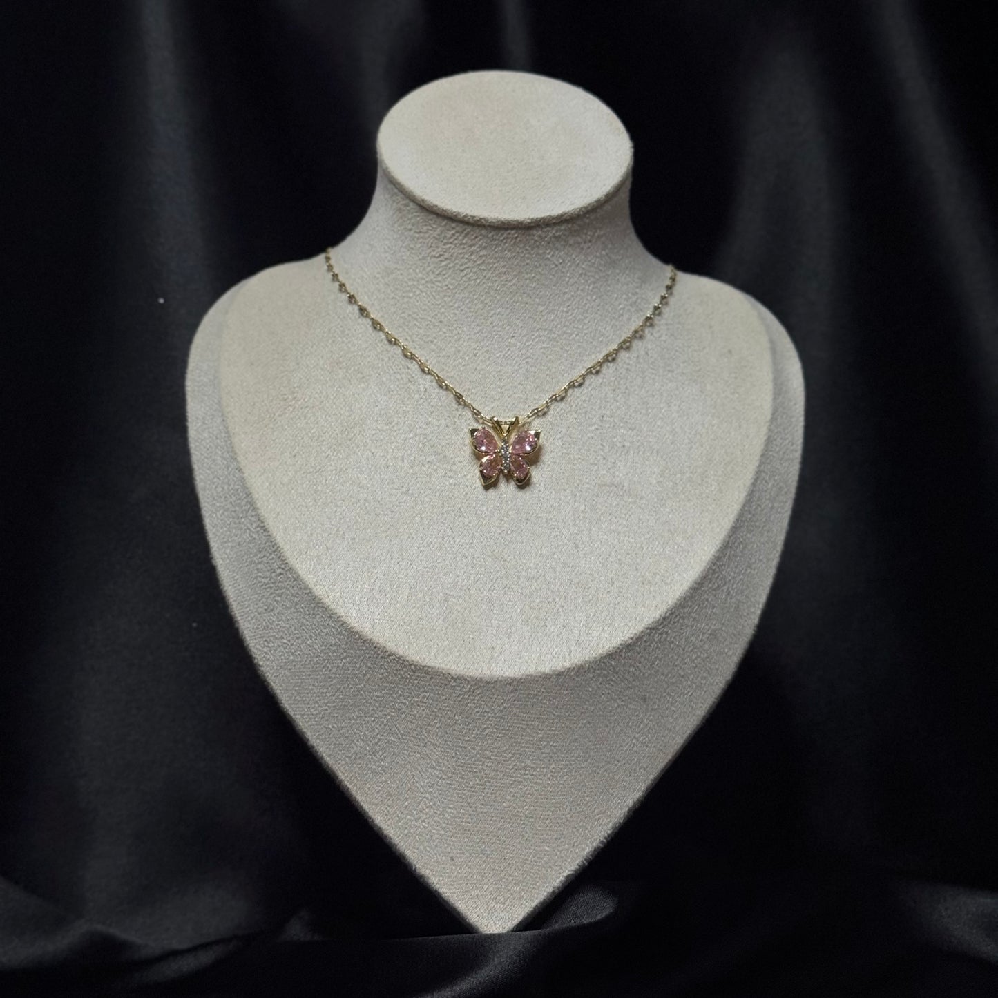 Pink Butterfly Necklace